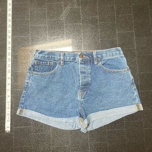 Forever 21 Blue Jean Shorts with Cuffed Hems